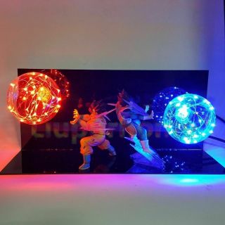 Rare Dragon Ball Z Vegeta Son Goku Saiyan Led Lighting Lamp Collectable