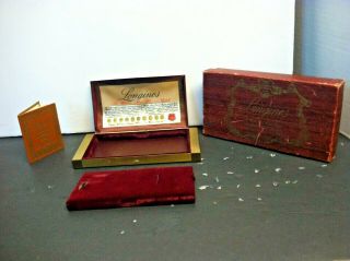 Vintage Longines Watch Art Deco Presentation Metal Display Case W/original Box