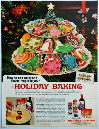 Vtg 1962 Mccormick Christmas Cookie Decorating Retro Advertisement Print Ad Art