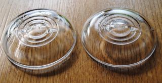 Vtg 2 Glass Lids For Wire Bail Closure Ball,  Atlas Regular Mouth Canning Jars