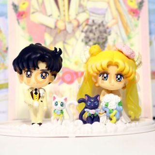 Sailor Moon Petit Chara Happy Wedding 2 " Figure Mega Japan Pretty Doll No Box