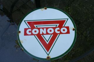 Conoco Oil Porcelain Gas Sign Vintage Style Gas Station Advertising