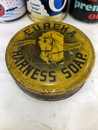 Vintage Eureka Harness Soap Standard Horse Metal Motor Oil Can