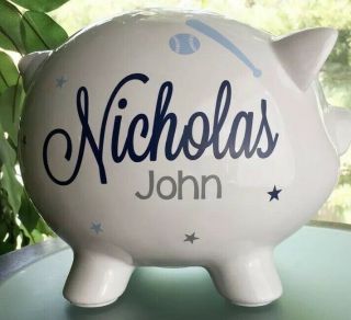 Personalized Piggy Bank Custom Newborn Birth Stats Gift Baby Keepsake 2