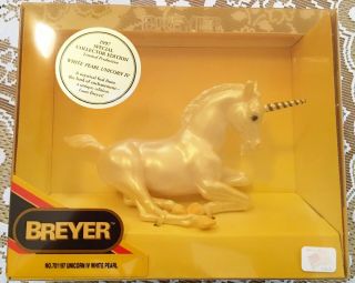 Vintage Nib Breyer 701297 White Pearl Unicorn Iv,  1997 Special Collector Edition