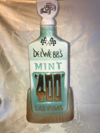 Vintage Jim Beam Whiskey Decanter.  Delwebbs 400 Desert Rally 70’& 72’