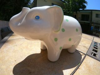 Tiffany & Co.  Este Ceramiche Elephant Piggy Bank Green Dot ITALY 4