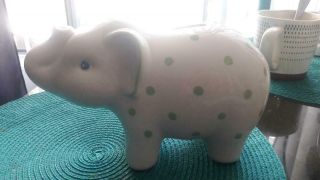 Tiffany & Co.  Este Ceramiche Elephant Piggy Bank Green Dot ITALY 6