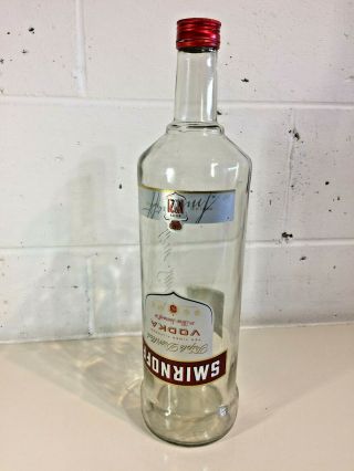 3l Smirnoff Vodka Clear Bottle Large 3 Litre Size Empty Money Box Bank Lid