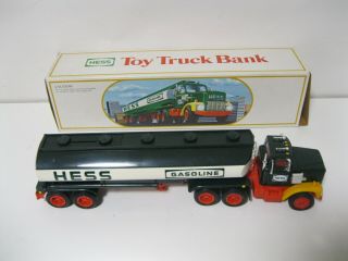 Vintage 1984 Hess Gasoline 18 Wheeler Tractor Trailer Toy Truck Bank