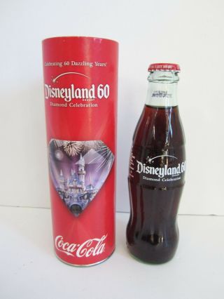 Disneyland Disney 60 Diamond Celebration Coca Cola Glass Bottle Tl