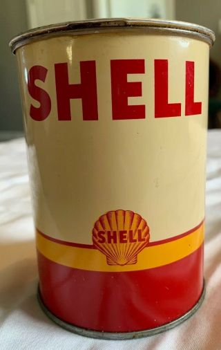 Vintage Shell Oil Grease Can Old Stock