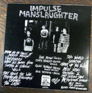 Impulse Manslaughter He Who Laughs Last Laughs Alone Vinyl LP Underdog Records 2
