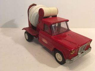 Vtg Red Tonka Concrete Cement Mixer Truck Pressed Steel Toy