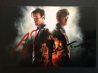 Matt Smith & David Tennant Hand Signed Autograph Photo - Actors Dr Who