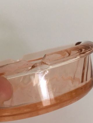 Vintage GENERAL TIRE Pink Depression Glass ASHTRAY Advertisement 3 1/2 