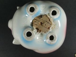 MINIATURE Corky Piggy Dime Bank - Pink & Blue - Marked - HP 58,  - Hull Pottery 8