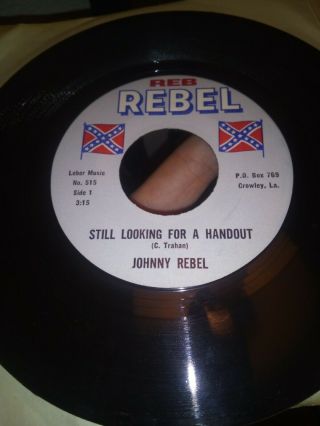 Very Rare Johnny Reb Rebel 45 Lp Record Coontown Looking For A Handout