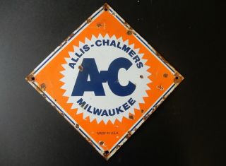 Vintage Allis Chalmers Porcelain Tractor Sign