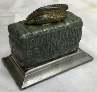 Vintage •grain - Hay - Corn• Old Farm Chicago Il Tractor ••advertising Paperweight••
