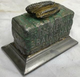 vintage •GRAIN - HAY - CORN• old Farm Chicago IL tractor ••ADVERTISING PAPERWEIGHT•• 2