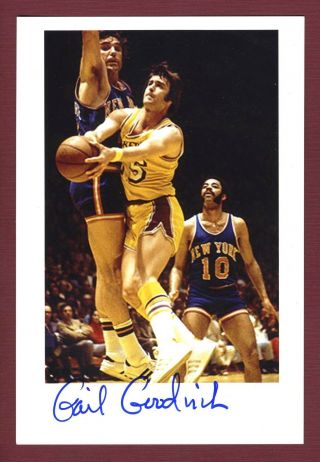 Gail Goodrich Nba Basketball Hall Of Fame La Lakers Signed 4x6 Photo C14546