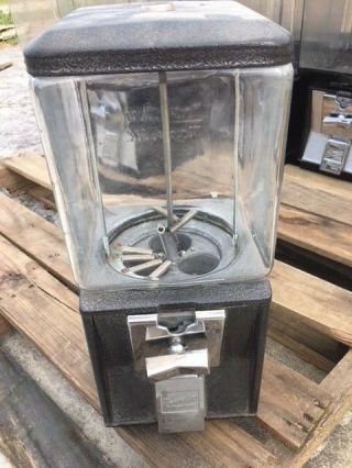 Glass Embossed Vending Machine Vintage Antique Northwestern Nut Gumball Candy 2