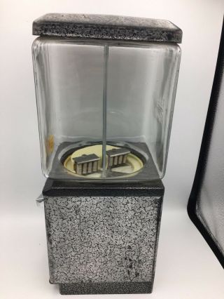 Glass Embossed Vending Machine Vintage Antique Northwestern Nut Gumball Candy 6