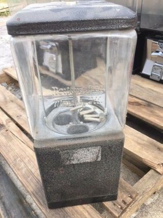 Glass Embossed Vending Machine Vintage Antique Northwestern Nut Gumball Candy 8