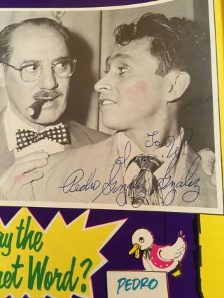 Pedro Gonzalez Gonzalez Movie Actor Signed Poster W/ Groucho Marx John Wayne,