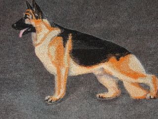 Large Embroidered Zippered Tote - German Shepherd Bt4475
