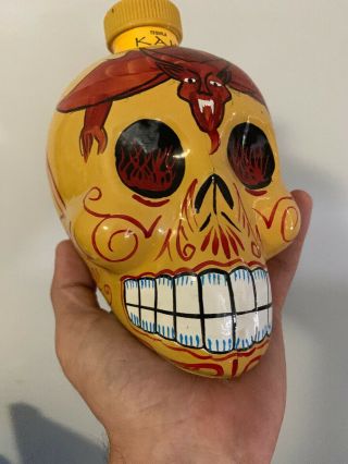 Kah Tequila Bottle - Day of the Dead Skull - Red Devil - Dia De Los Muertos 750ml 5