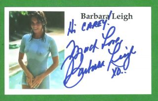Barbara Leigh Ex - Lover Of Elvis Presley And Steve Mcqueen Signed 3x5 Card T2889