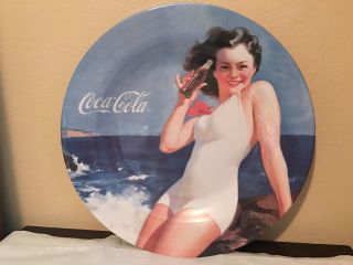 Coca Cola Bathing Beauty Pin Up Girl - Extra Large Collectible Plate 16 " - Coke