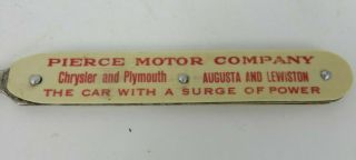 Rare Pierce Motor Company Car Chrysler Plymouth Antique Celluloid Letter Opener