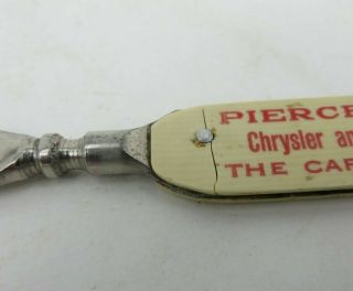 rare PIERCE MOTOR COMPANY Car Chrysler Plymouth Antique celluloid Letter Opener 5