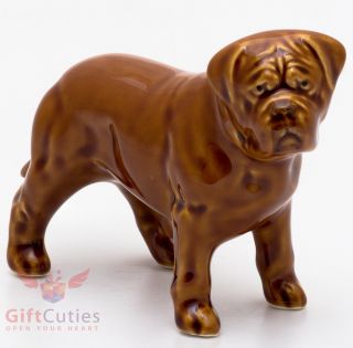 Porcelain Figurine Of The Dogue De Bordeaux Mastiff Dog