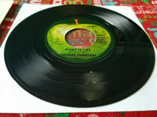 The Beatles George Harrison Apple 45 record WHAT IS LIFE,  1971 4