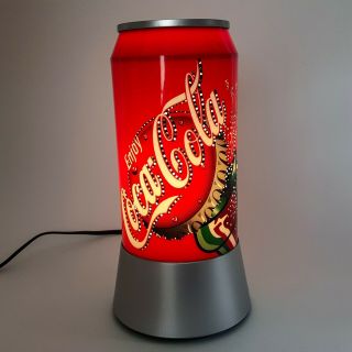 Coca Cola Can Lamp Rotating Sparkling Spin Motion Light Electric Red Plastic 12 