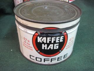 Kaffee Hag Coffee Can 1 Lb Store Tin Vintage Usa Packed General Foods N J