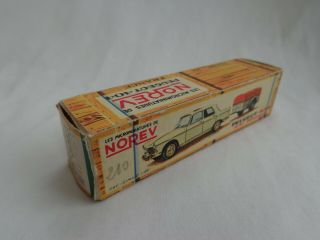 Vintage Norev Micro Jouef Ho 1/86 Peugeot 404 & Trailer Empty Card Box Rare Exc