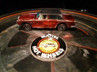 1969 Hot Wheels Redline Rolls Royce Silver Shadow Red Black Top Badge