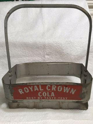 Royal Crown Best By Taste Test Metal 6 Pack Bottle Carrier Caddy - Good Red Paint
