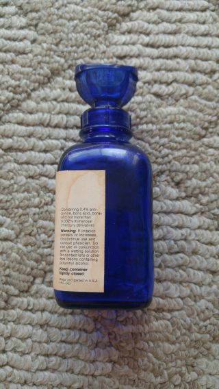 Vintage Wyeth Medical Cobalt Blue Glass Collyrium eye Wash Bottle decorative 3