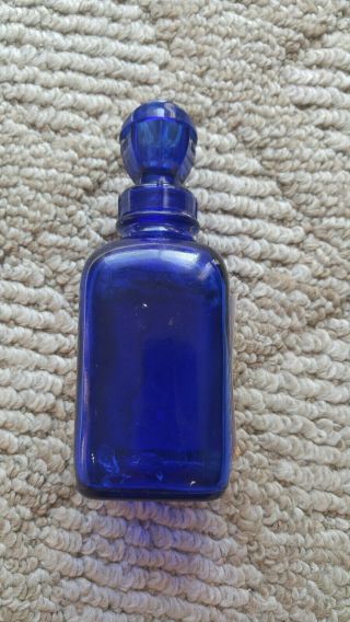 Vintage Wyeth Medical Cobalt Blue Glass Collyrium eye Wash Bottle decorative 4