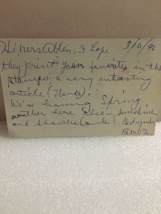 Butterfly Mcqueen Autograph Letter Signed Gone With The Wind Actress