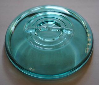 Vintage Blue Glass Lid For Regular Mouth Wire Bail Closure Ball.  Canning Jar