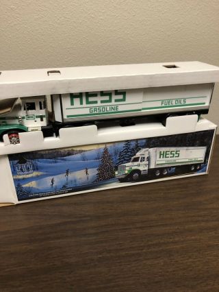 Vintage 1987 Hess Toy Truck Bank with Oil Barrels 2