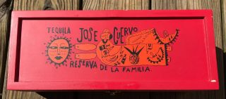 1996 Jose Cuervo Tequila Manuel Velasquez Red Wood Box Only