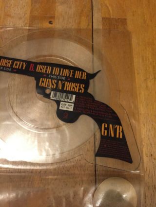 GUNS ' N’ ROSES - Paradise City 7” Rare Gun Shaped Picture Disc 1989 3